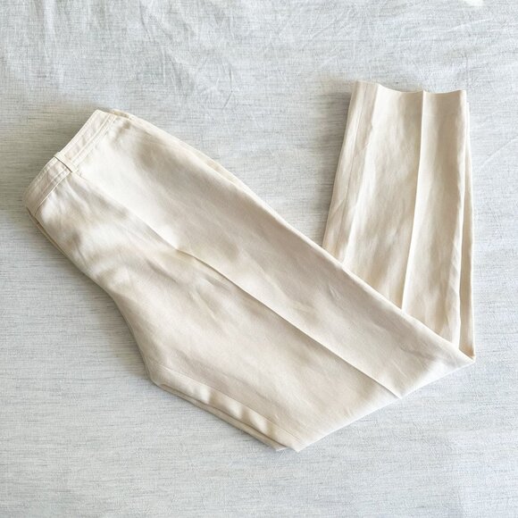 CHANEL Vintage Linen Wool Silk Pleated Trouser Pants - Picture 15 of 16